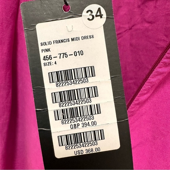 NWT ViX Paula Hermanny Francis Pink Midi Dress Size 4 - Picture 9 of 9